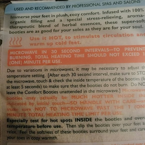 Anti-Stress Microwaveable Comfort Booties - New - Picture 3 of 6